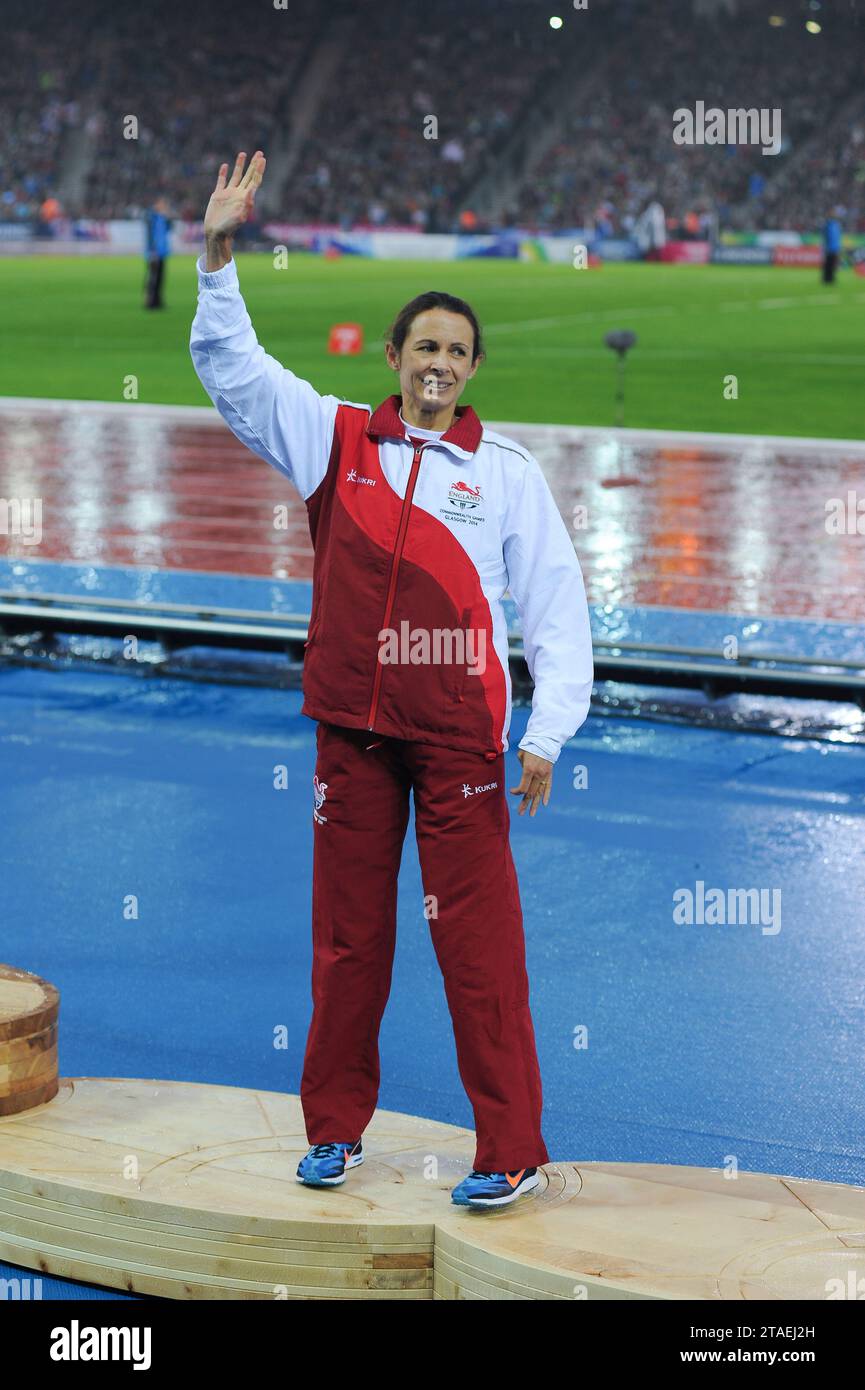 Jo Pavey of England bronze medal ceremony at the women’s 5000m at the Commonwealth Games, Glasgow, Scotland UK on the 27th Jul-2nd Aug 2014. Photo by Stock Photo