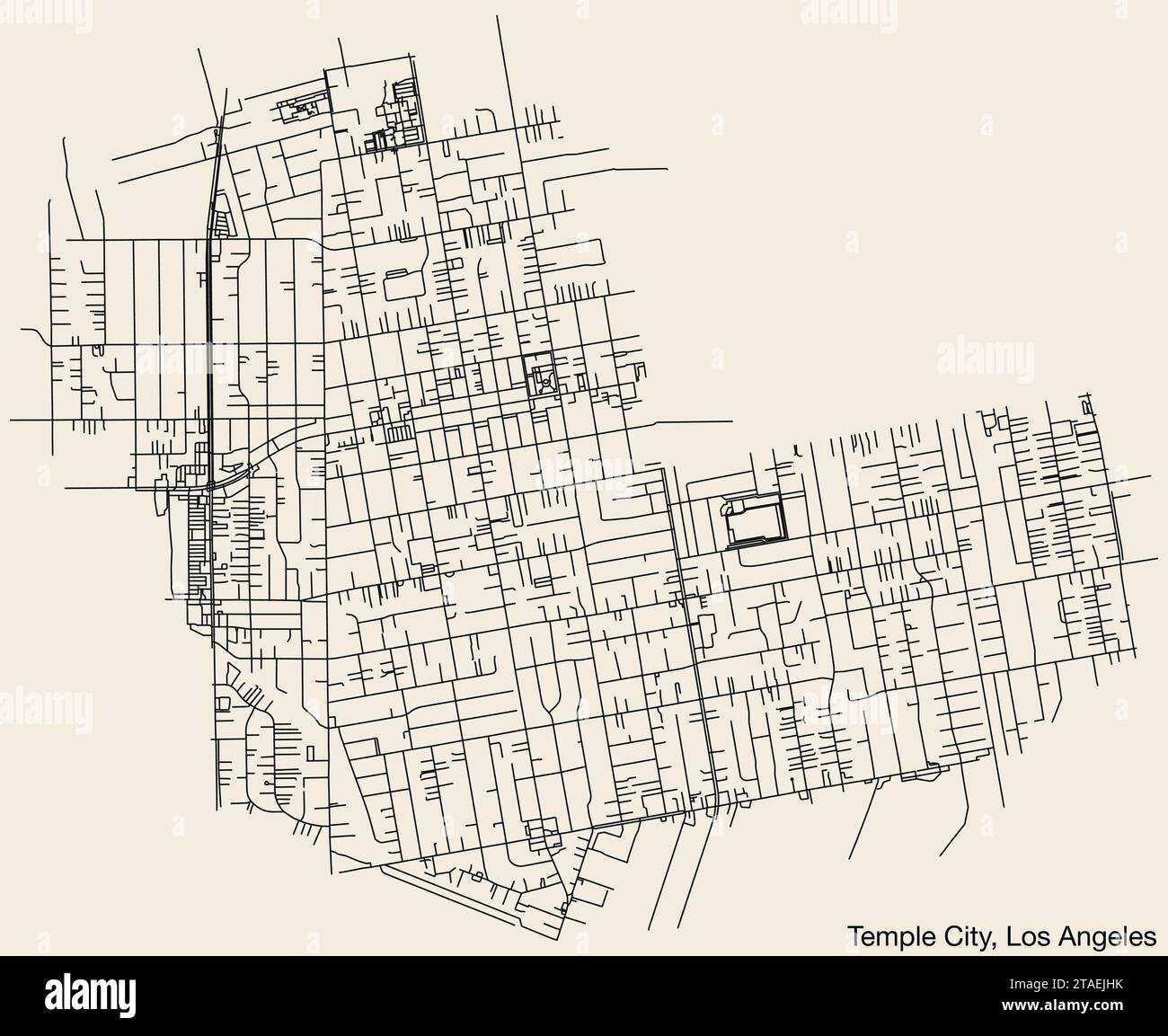 Street roads map of the CITY OF TEMPLE CITY, LOS ANGELES CITY COUNCIL ...