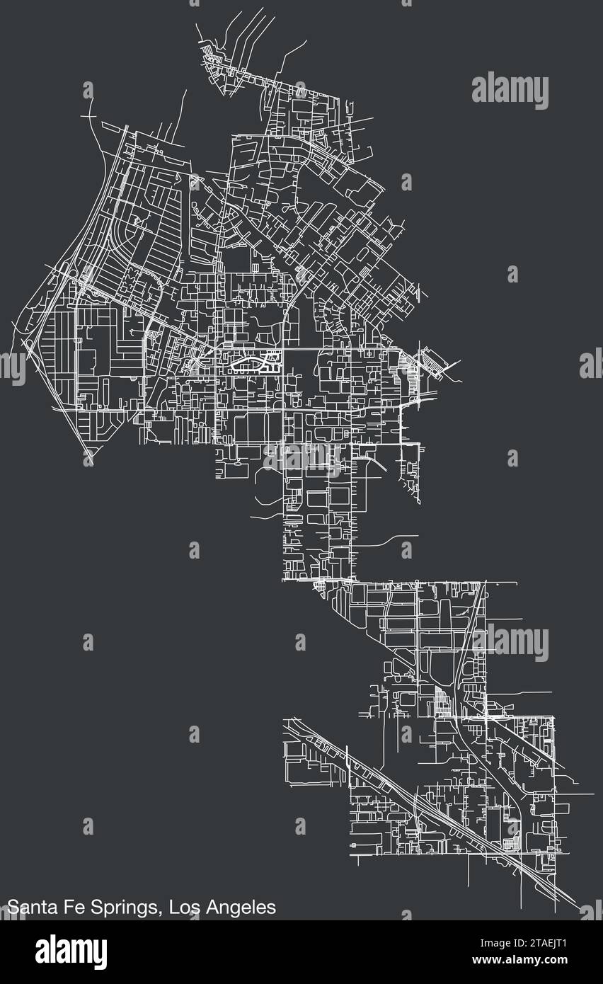 Street roads map of the CITY OF SANTA FE SPRINGS, LOS ANGELES CITY