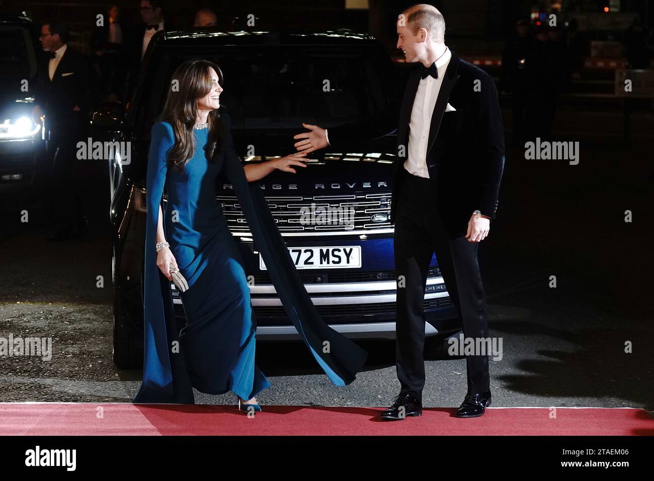 The Prince and Princess of Wales arrive for the Royal Variety