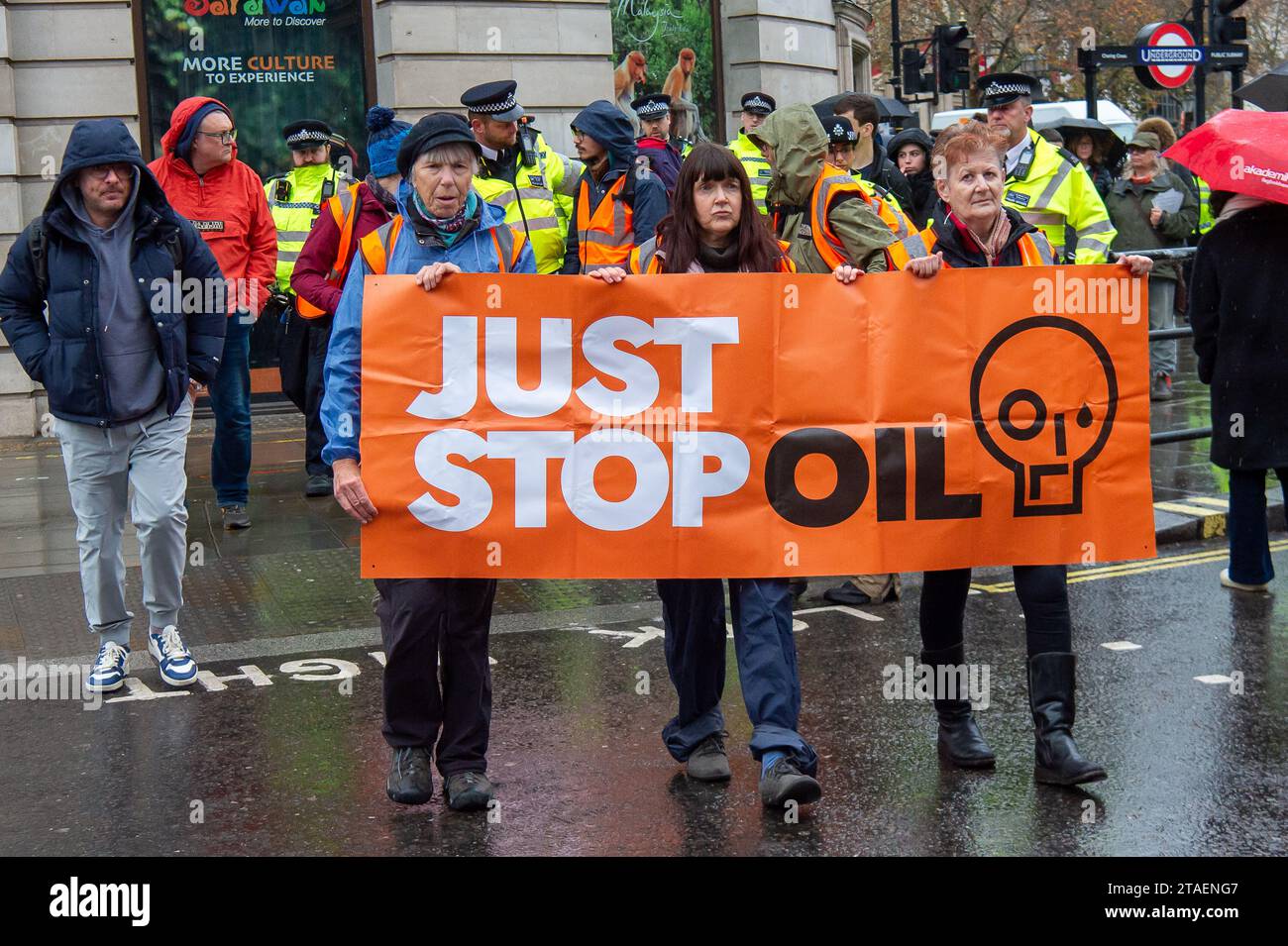 London, UK. 27th November, 2023. Just Stop Oil protesters were back
