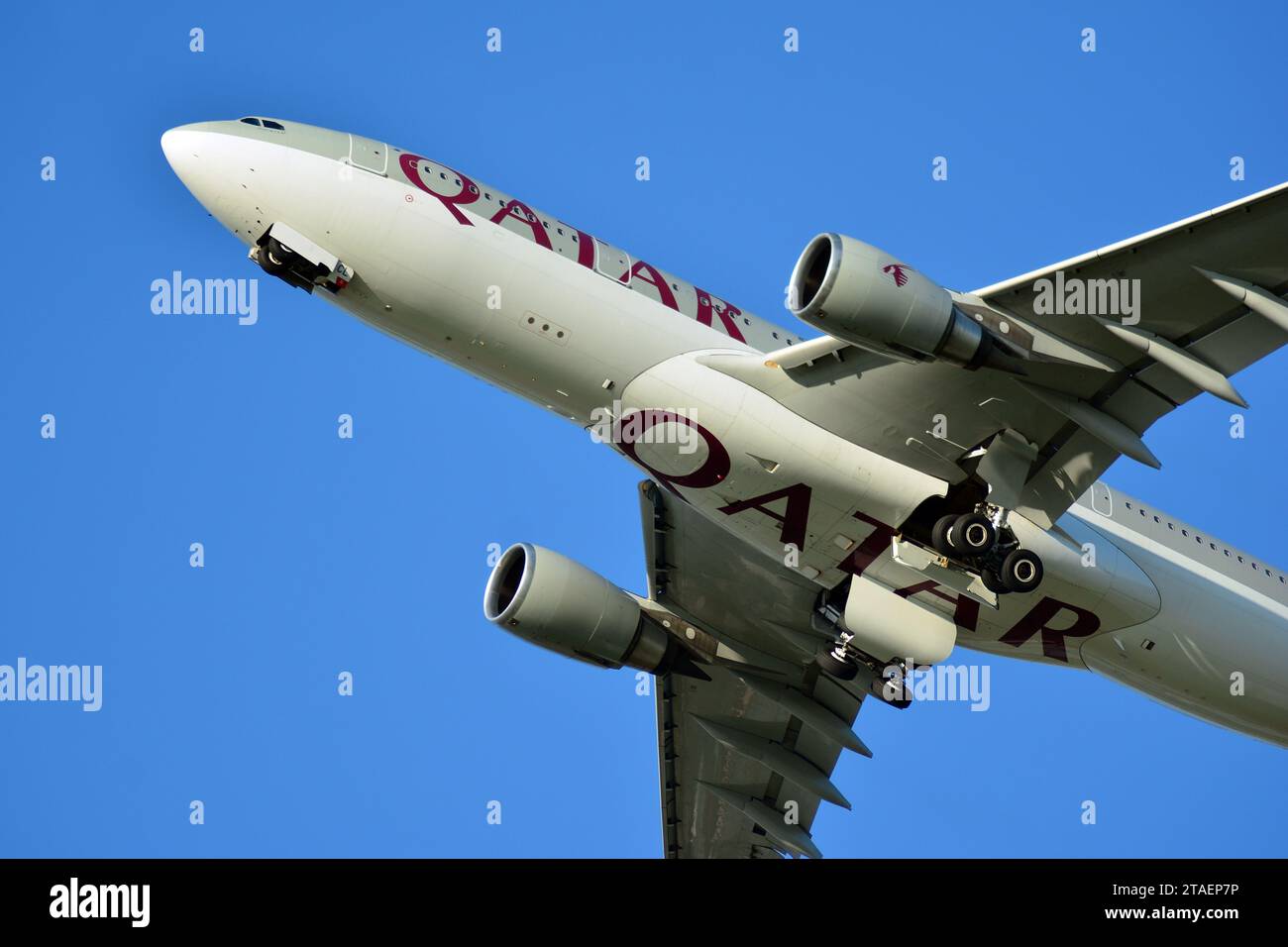 Warsaw Poland. July 6, 2018. The plane takes off from the runway of the Warsaw airport Stock Photo