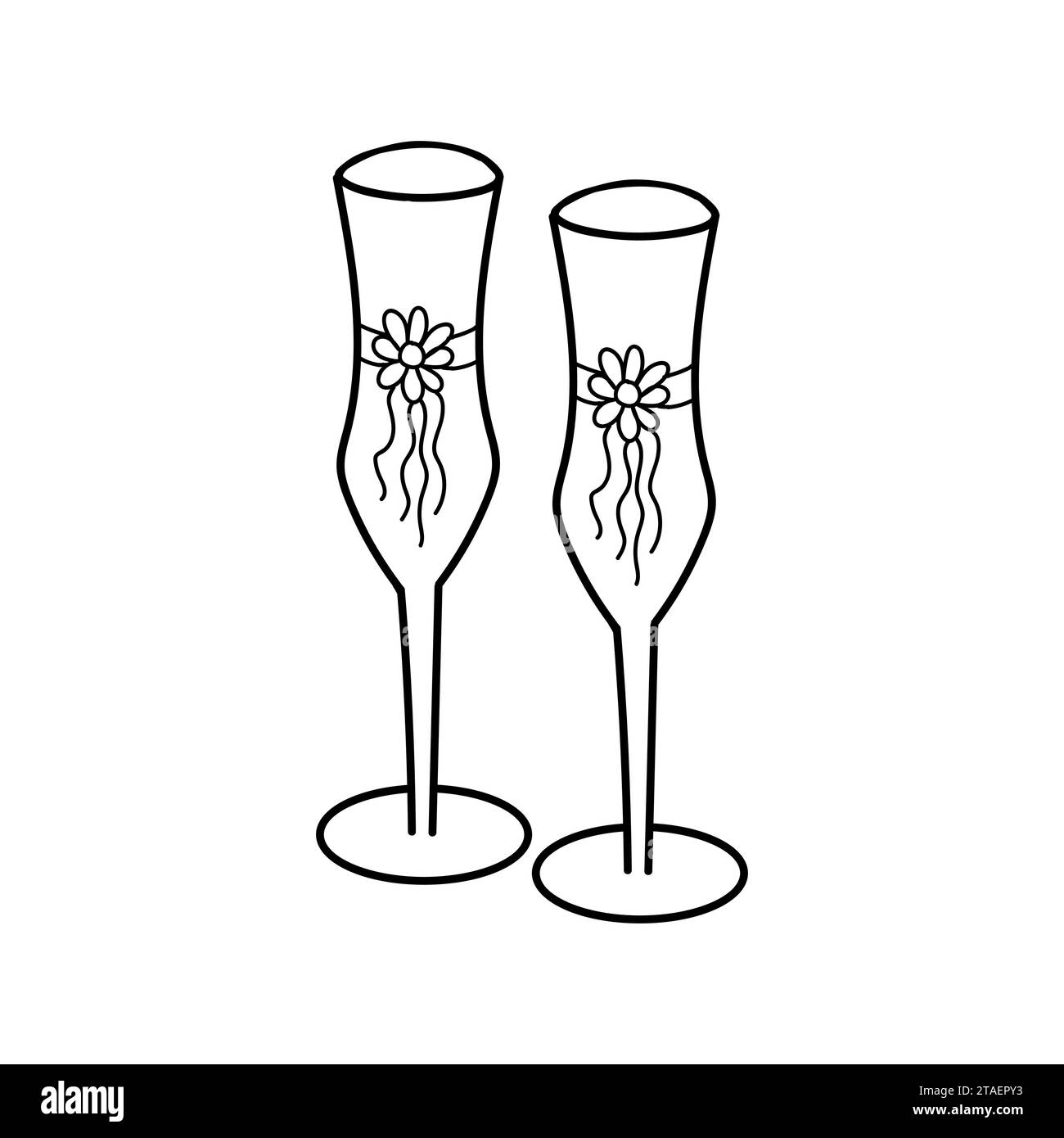 Champagne glasses hand drawn doodle icon Stock Vector Image & Art Alamy