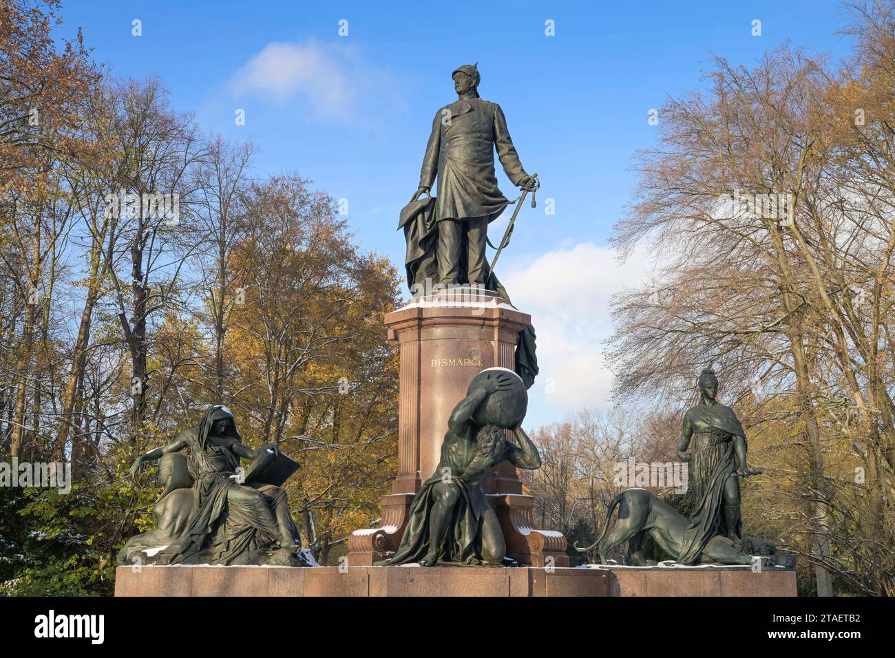 Winter, Schnee, Bismarck Nationaldenkmal, Großer Stern, Tiergarten