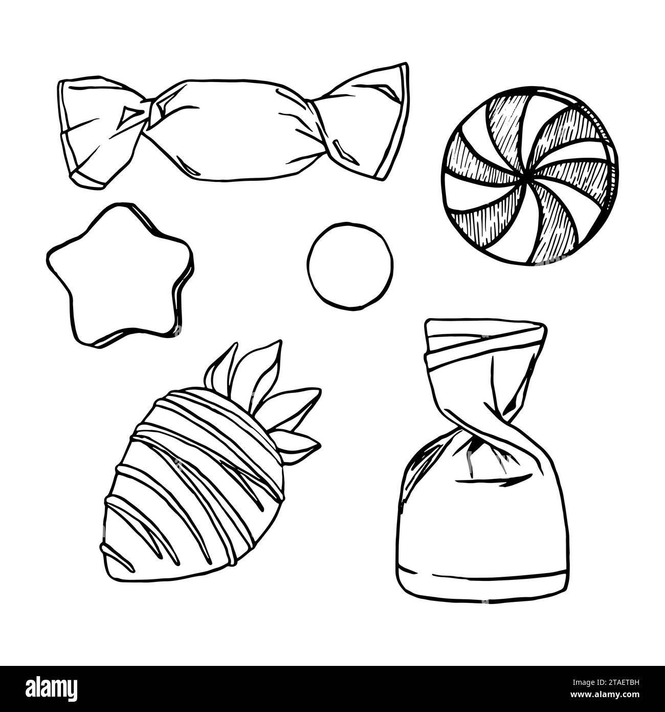 Caramel and chocolate candies, spiral lollipop, sugar caramel in