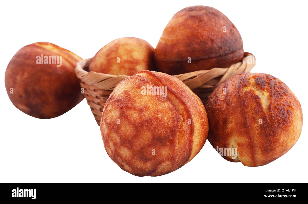 Popular Dansih pancake balls or aebleskiver Stock Photo