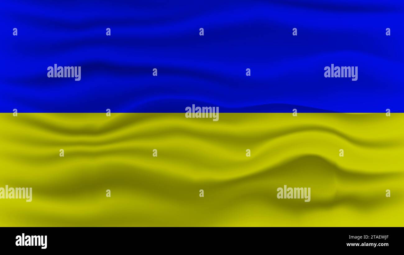 Ukraine waving flag vector editable Stock Vector