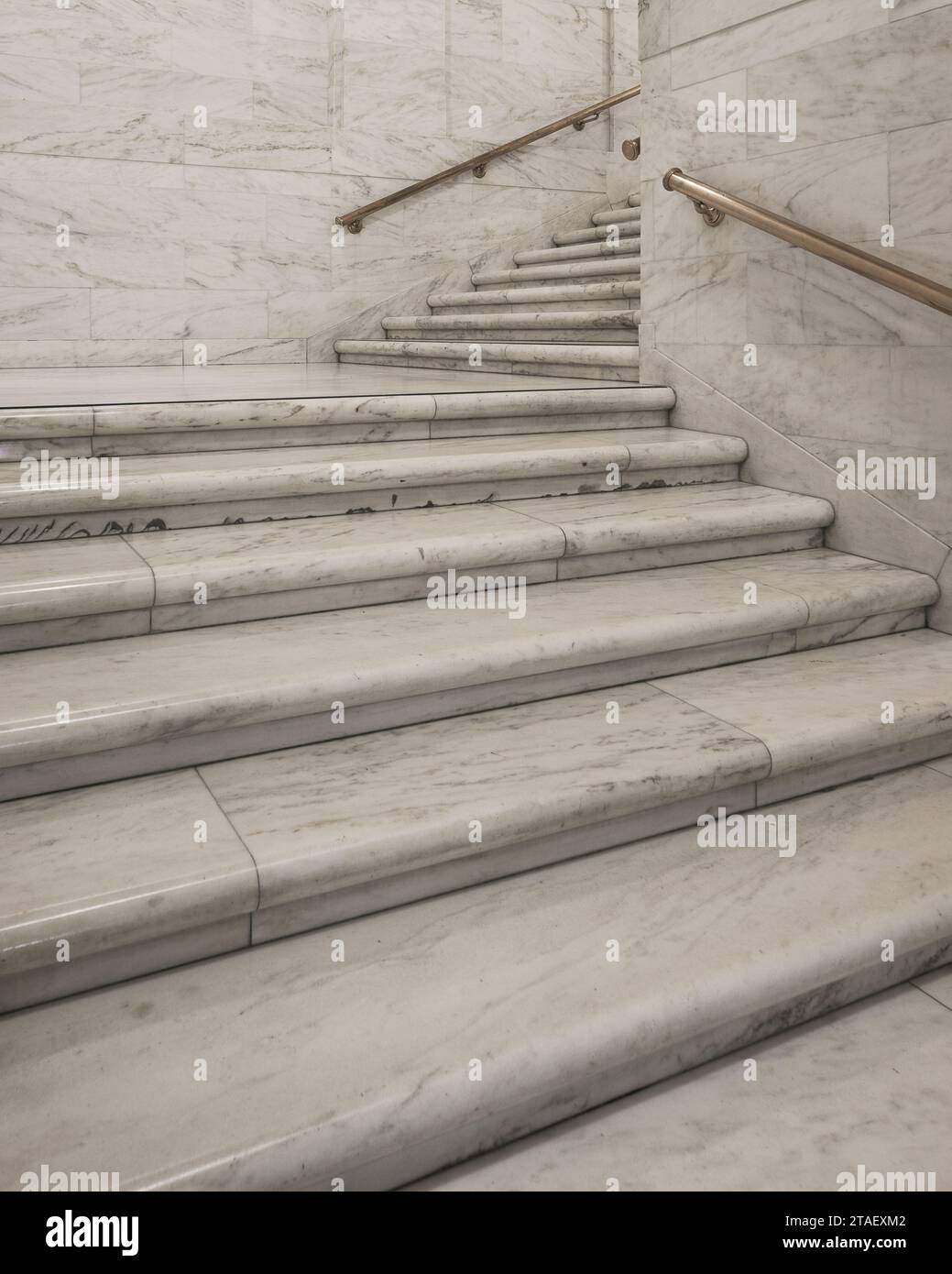 Staircase off the rotunda of the West Virginia State Capitol building at 1900 Kanawha Blvd E in Charleston, West Virginia Stock Photo