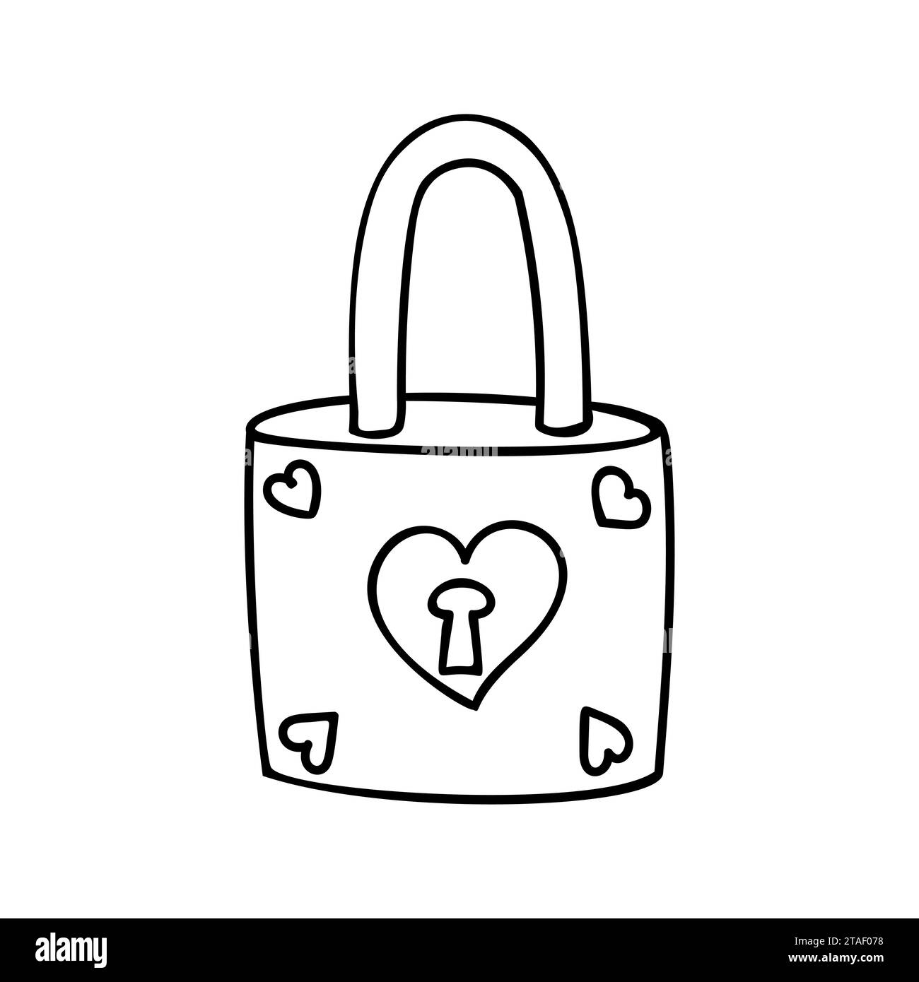 Vector doodle icon of lock on a white background Stock Vector Image ...