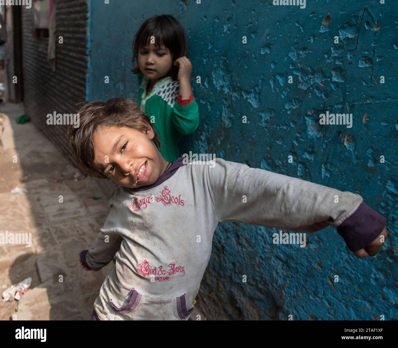 Indian asian children play wearing colorful clothes play happy outdoors. Kids active Stock Photo Alamy