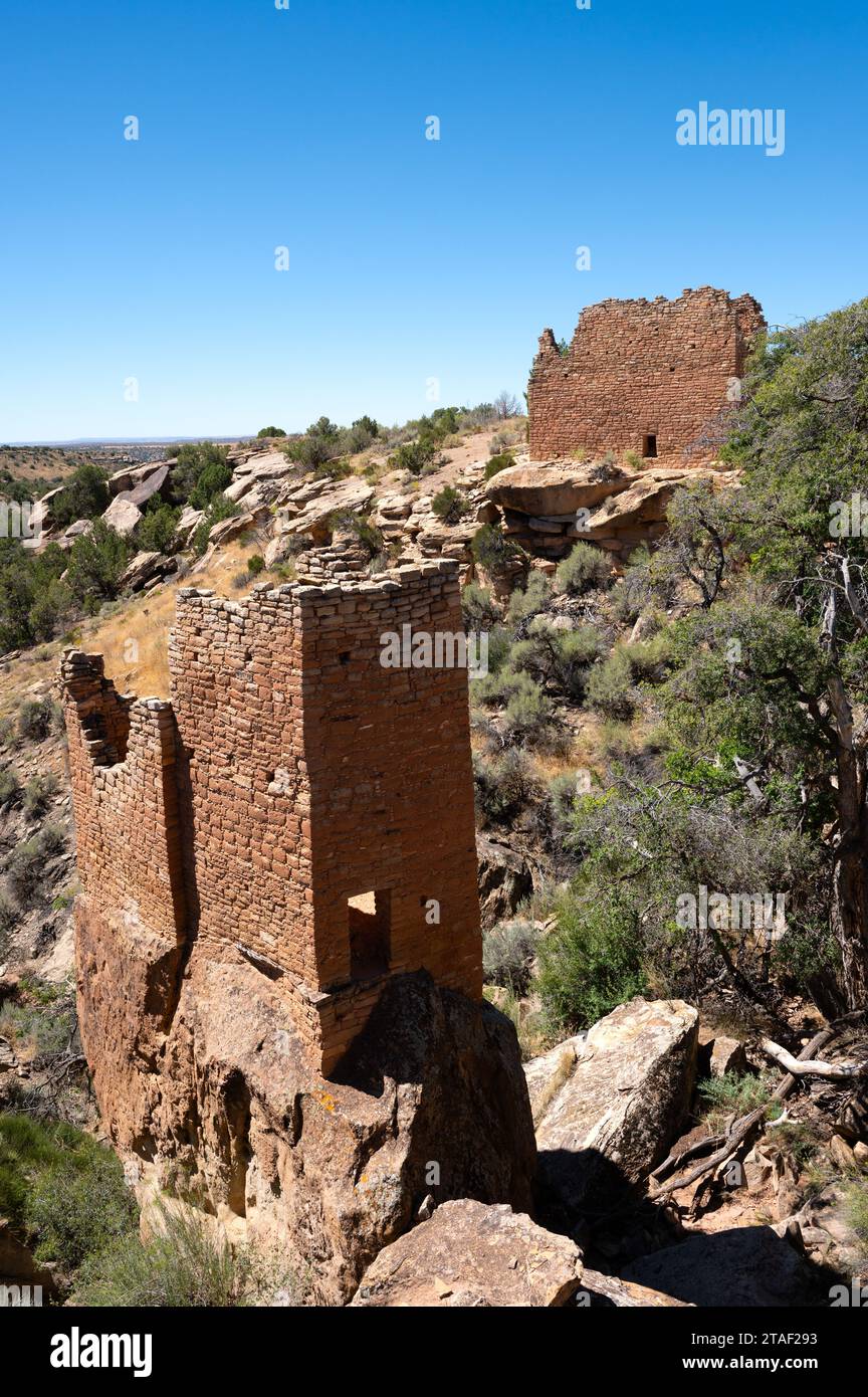 Holly Tower built on a boulder in the Holly Unit at Hovenweep National