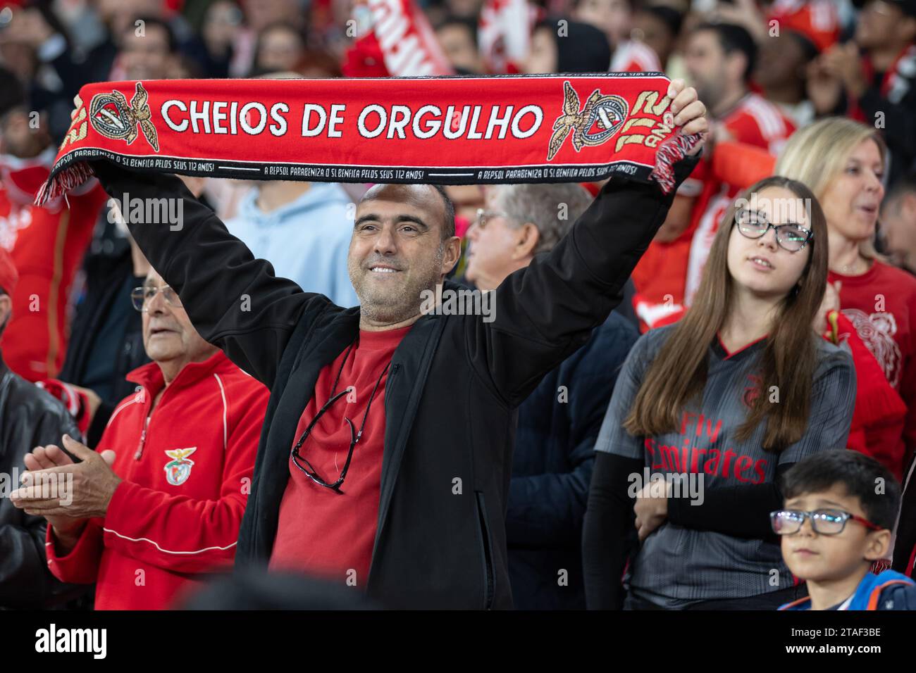 November 29, 2023. Lisbon, Portugal. Benfica supporter during the game of the Matchday 5 of Group D for the UEFA Champions League, Benfica vs Inter Milan Credit: Alexandre de Sousa/Alamy Live News Stock Photo