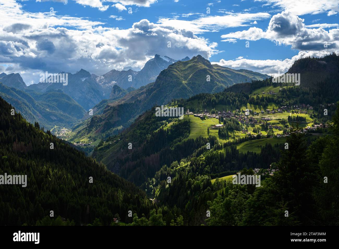 Landscape of the valley Selva di Cadore, Italy Stock Photo