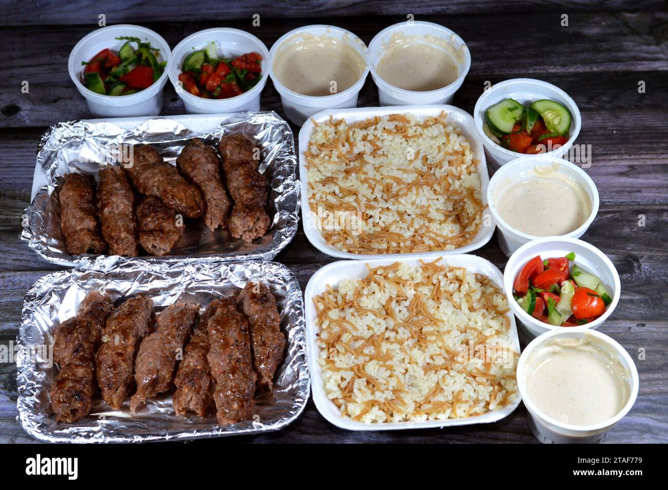 Arabic cuisine traditional food beef Kofta, kufta shish, minced meat