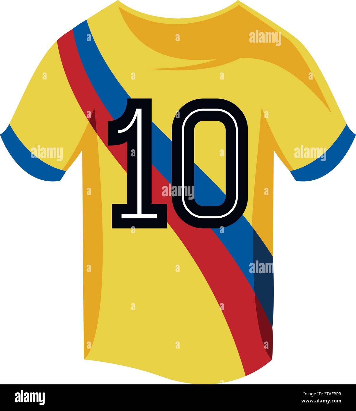 soccer colombia shirt illustration with the ten Stock Vector Image ...