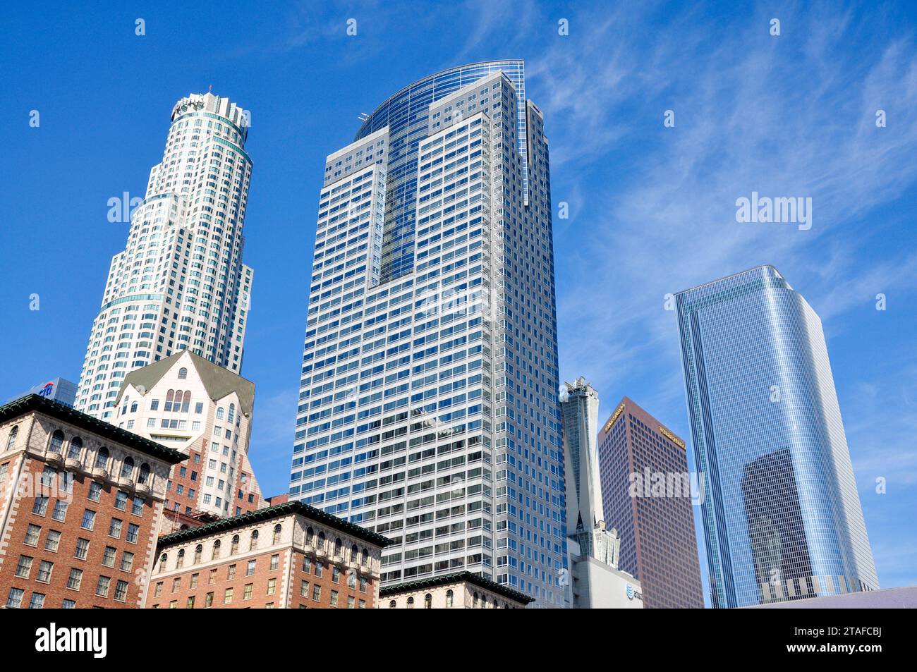 Cityscape of downtown Los Angeles, California. Concept of the challenge
