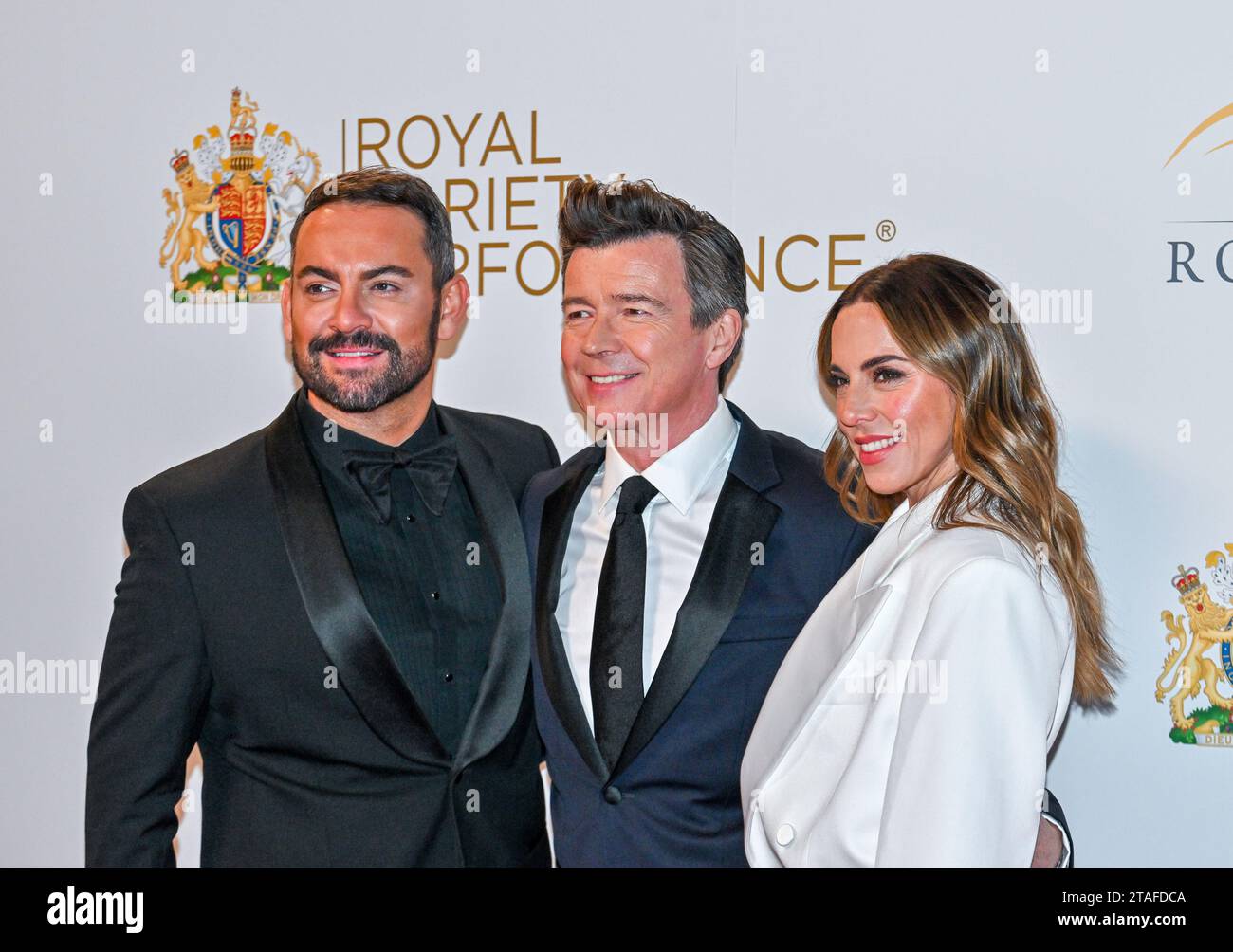 London, UK. 30th Nov, 2023. (L-R) Ben Forster, Rick Astley and Melanie Chisholm attends the Royal Variety Performance being held at the Royal Albert Hall, London, UK. Credit: LFP/Alamy Live News Stock Photo