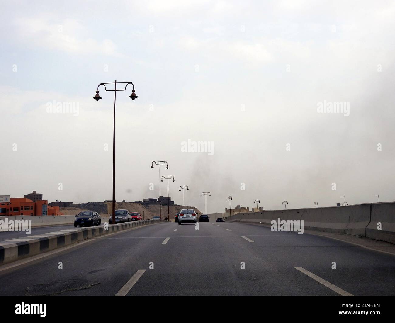Cairo, Egypt, September 30 2023: Gehan Al Sadat axis highway road ...