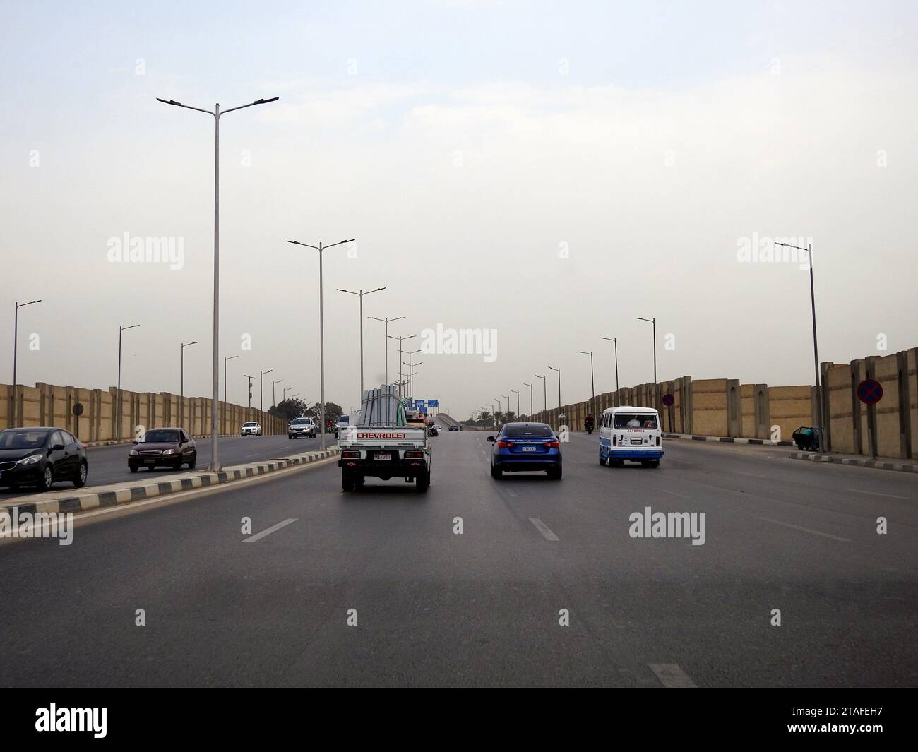 Cairo, Egypt, September 30 2023: Gehan Al Sadat axis highway road ...