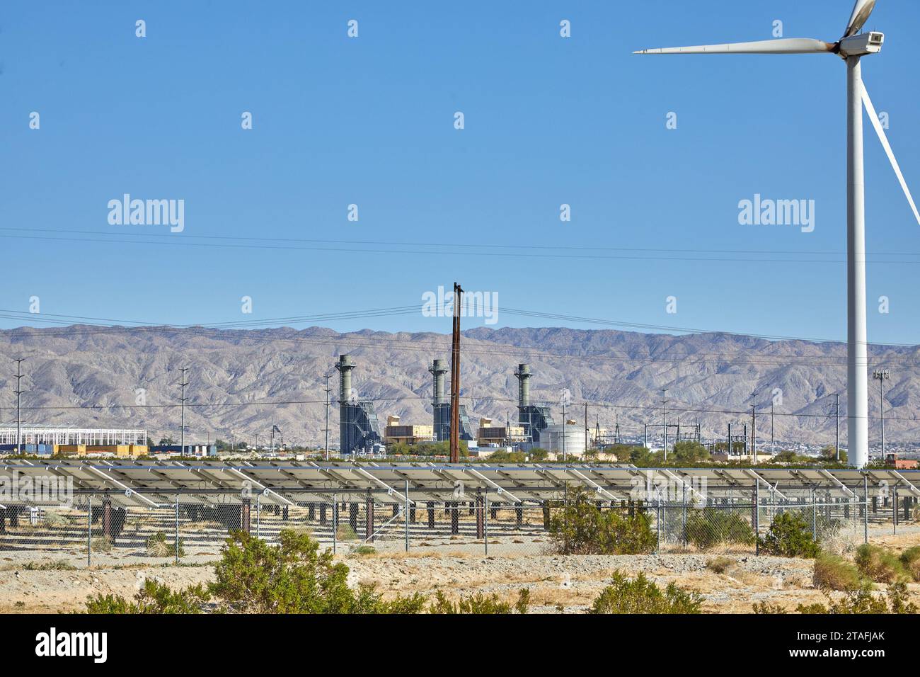 Palm Springs, California, USA. 27th Nov, 2023. Solar panels, wind ...