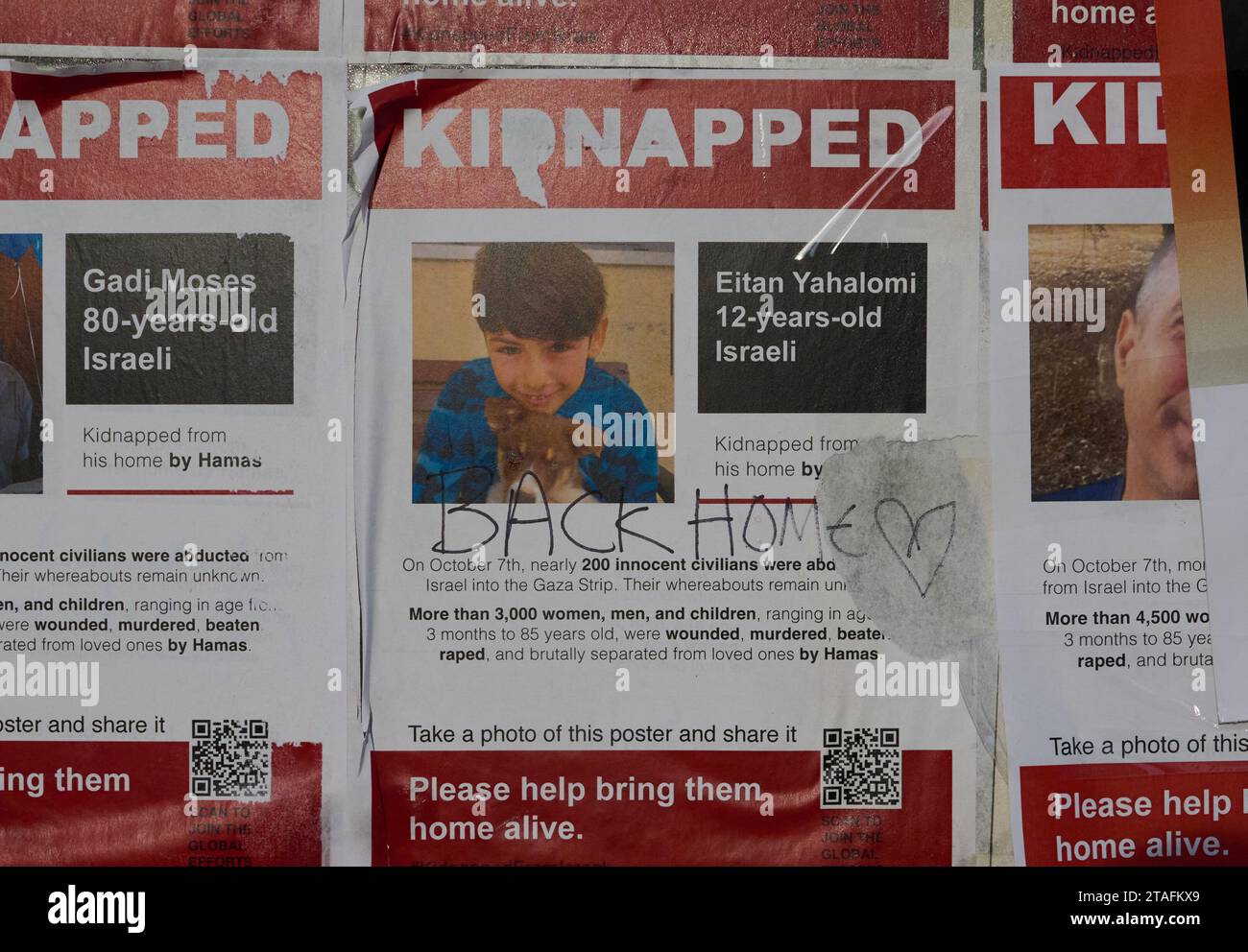 New York, New York, USA. 29th Nov, 2023. Kidnapped poster of 12-year ...