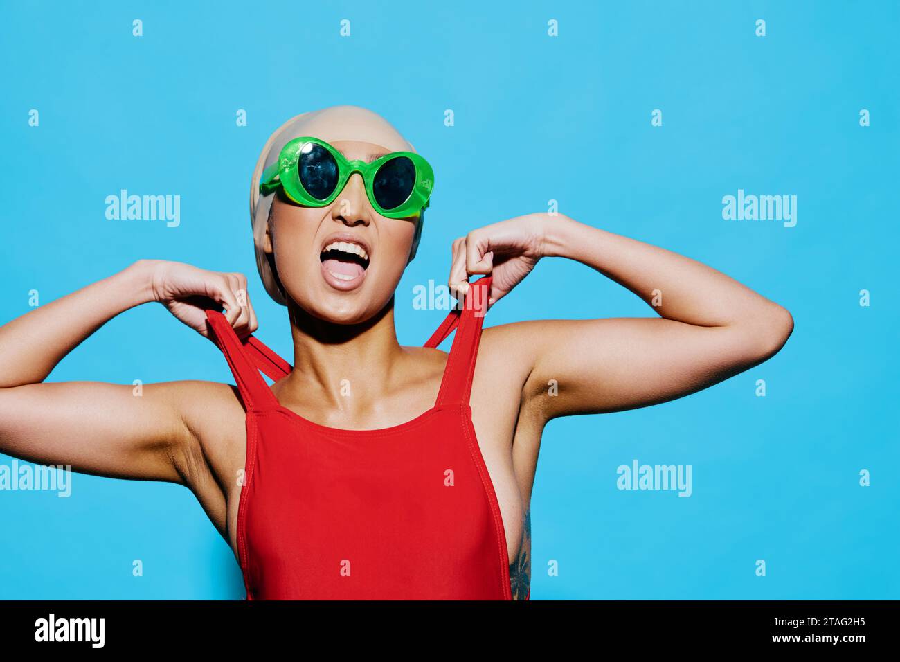 Young asian swimsuit model hi-res stock photography and images - Alamy