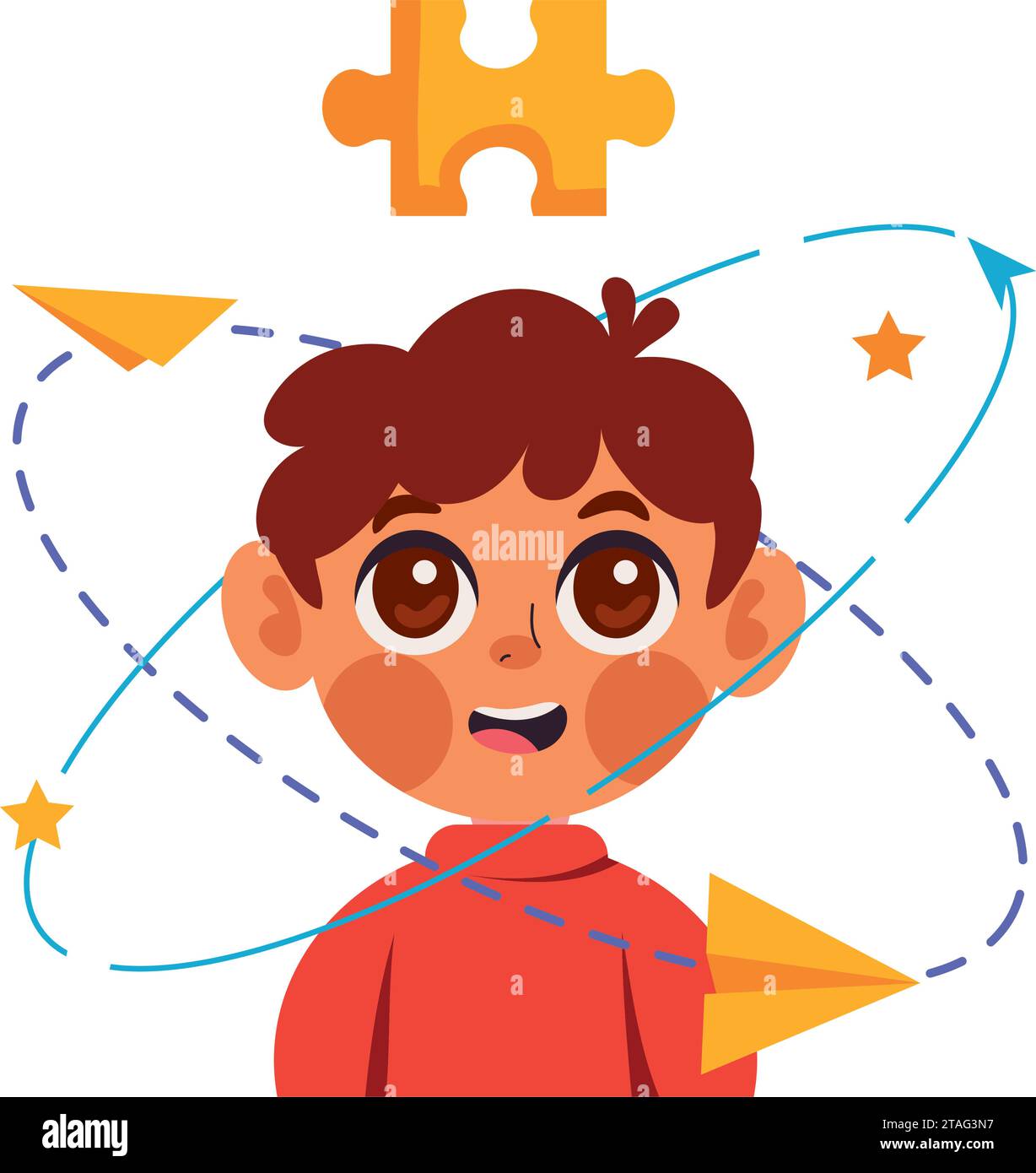Attention Deficit Hyperactivity Disorder Child Stock Vector Image Art