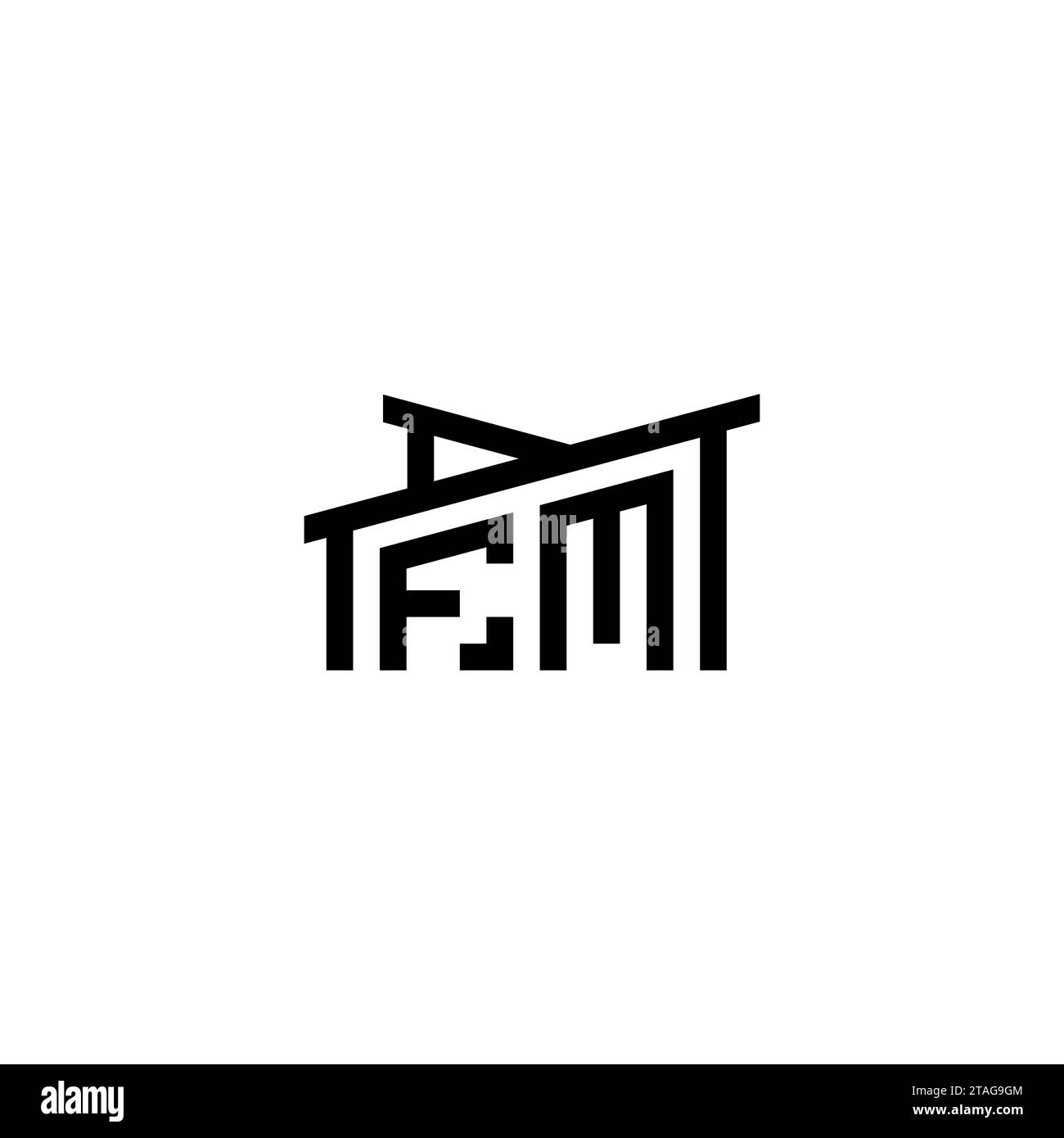 FM Initial Letter in Real Estate Logo concept.eps FM Initial Letter in Real Estate Logo concept Stock Vector