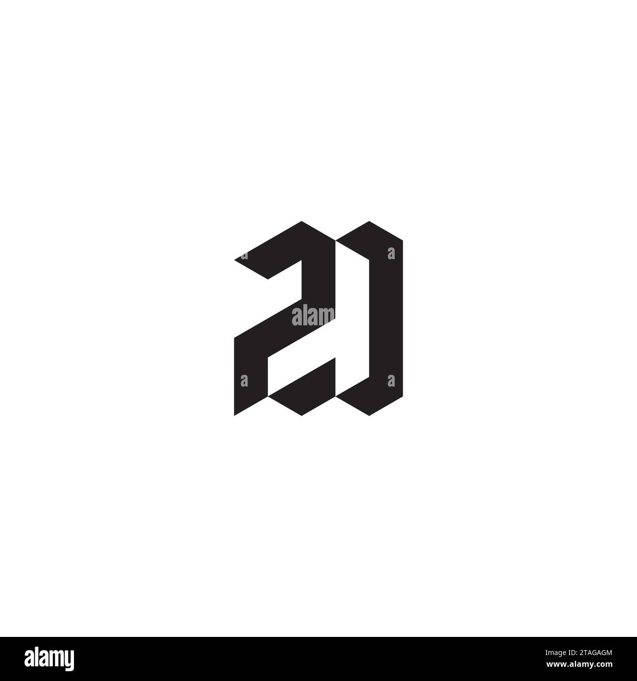 ZD initial logo letters in high quality professional design that will print well across any print media Stock Vector