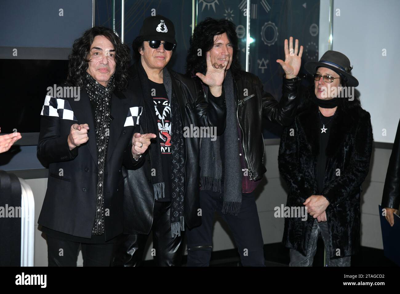 Stan The Singer Paul Stanley, Gene Simmons, Tommy Thayer and Eric Singer of KISS pose ...