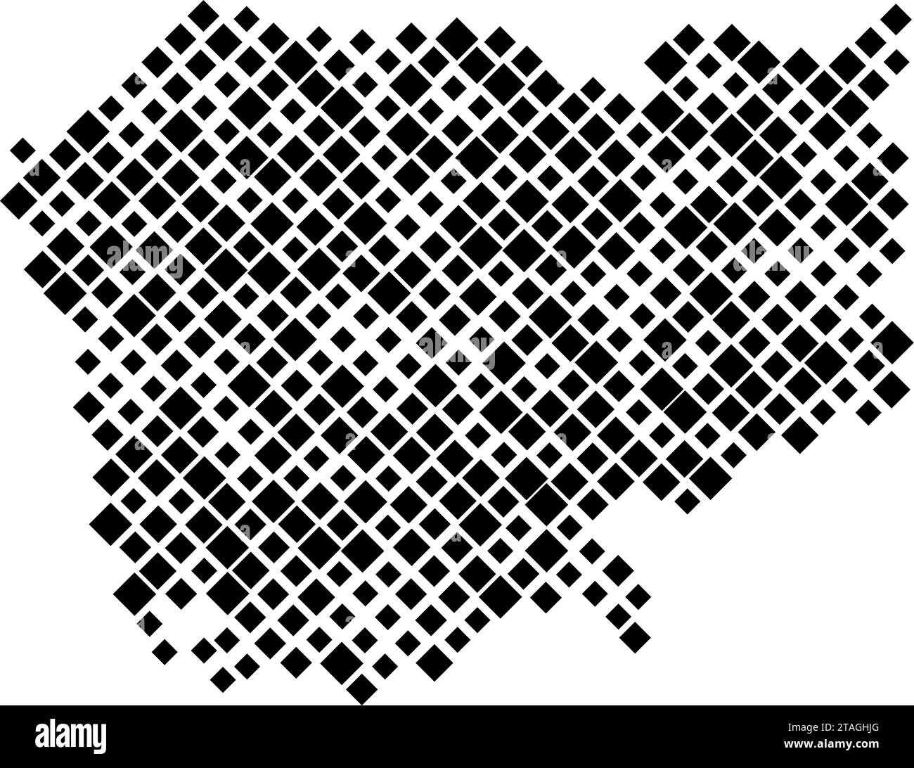 Cambodia map from pattern of black rhombuses of different sizes. Vector