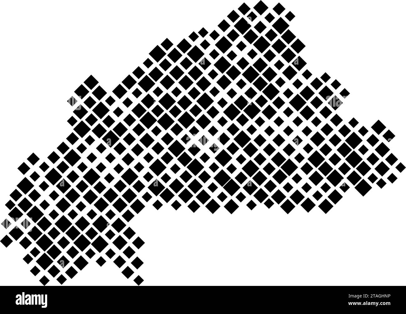 Burkina Faso map from pattern of black rhombuses of different sizes
