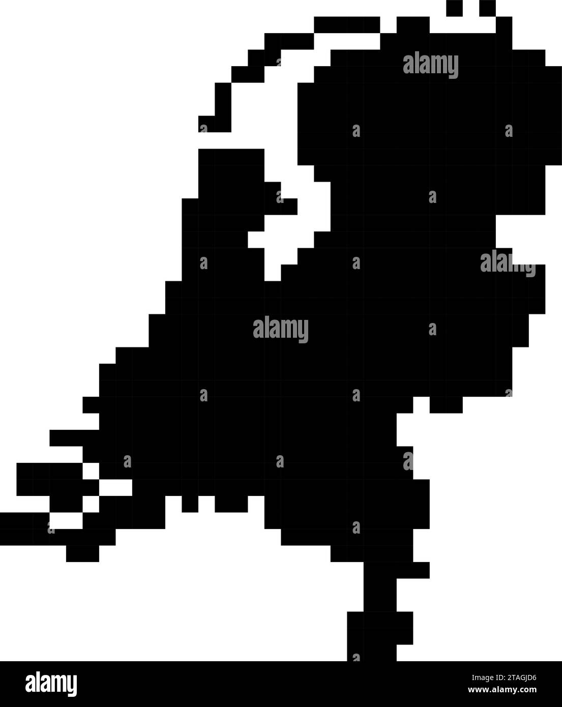 Netherlands map silhouette from black square pixels. Vector ...