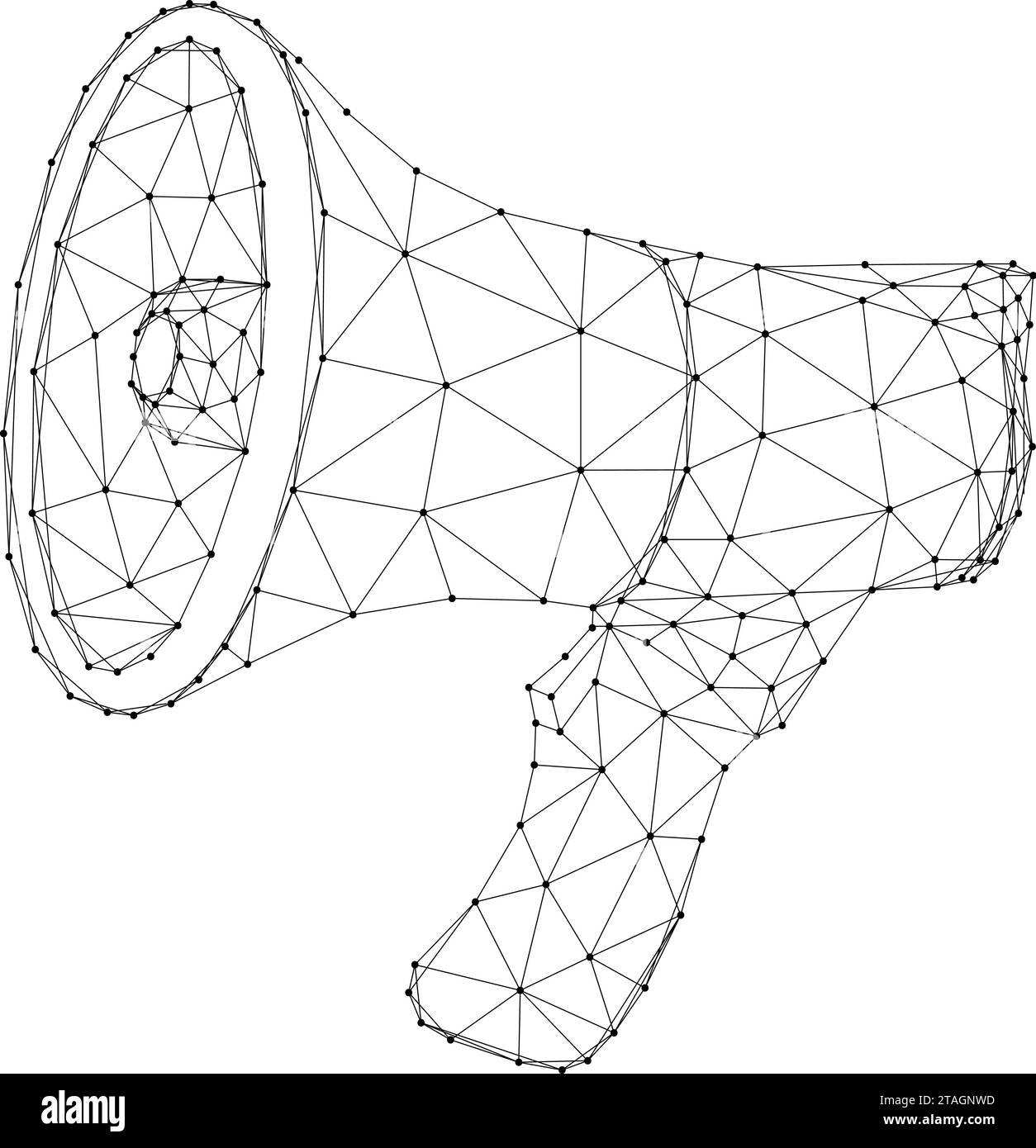 Horn, speaker, mouthpiece, electric megaphone, from abstract futuristic