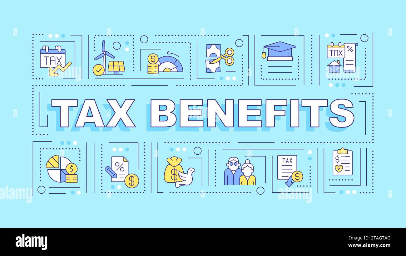 Tax benefits light blue word concept Stock Vector Image & Art Alamy
