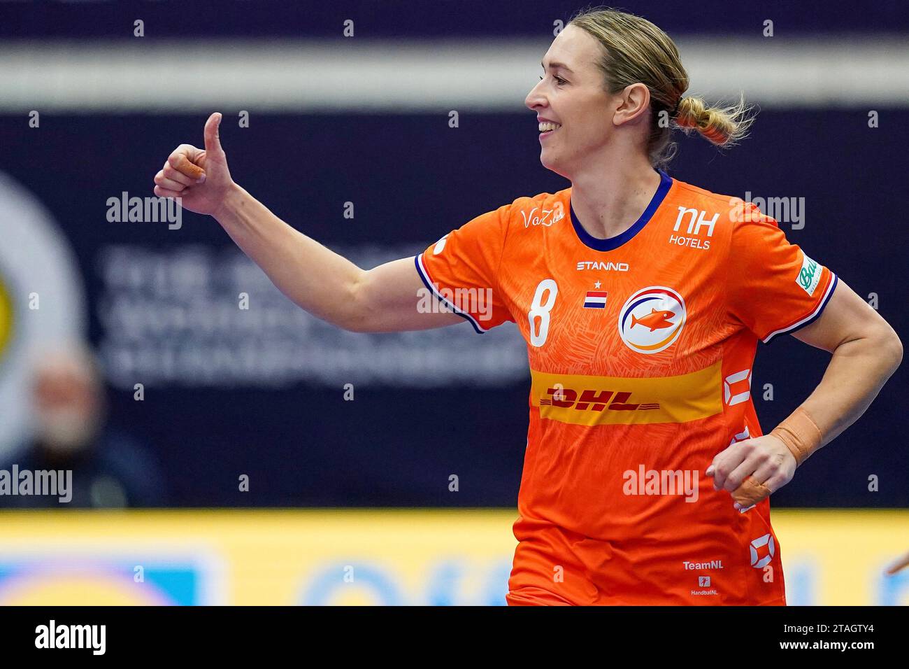 Lois Abbingh of The Netherlands during the Preliminary Round Group H match between Netherlands and Argentina on November 30, 2023 in Fredrikshavn, Denmark Stock Photo