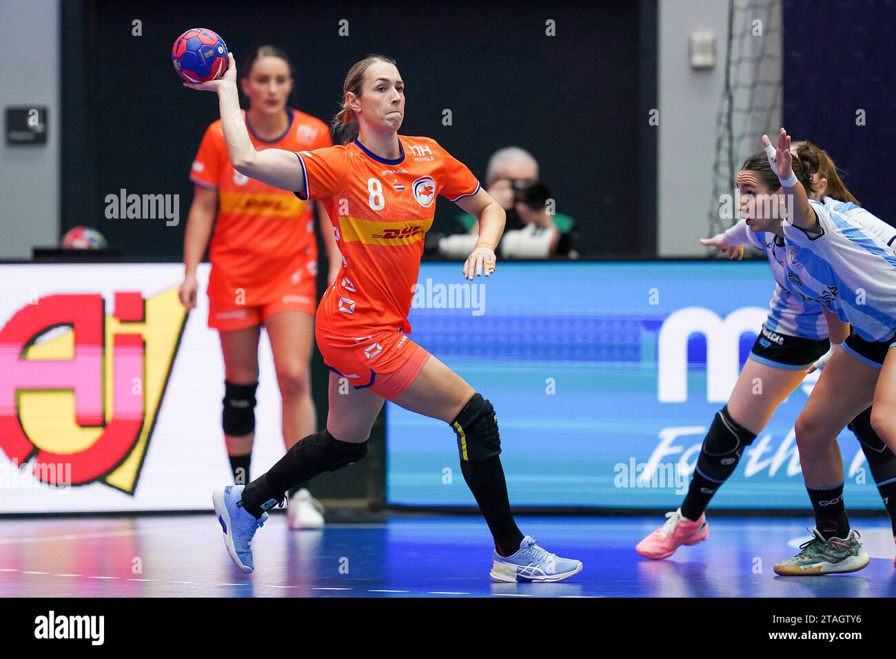 Lois Abbingh of The Netherlands during the Preliminary Round Group H match between Netherlands and Argentina on November 30, 2023 in Fredrikshavn, Denmark Stock Photo