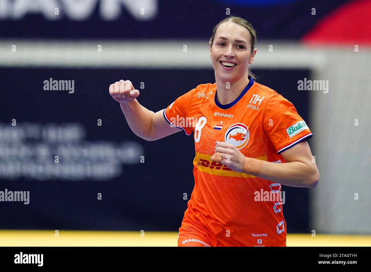 Lois Abbingh of The Netherlands during the Preliminary Round Group H match between Netherlands and Argentina on November 30, 2023 in Fredrikshavn, Denmark Stock Photo