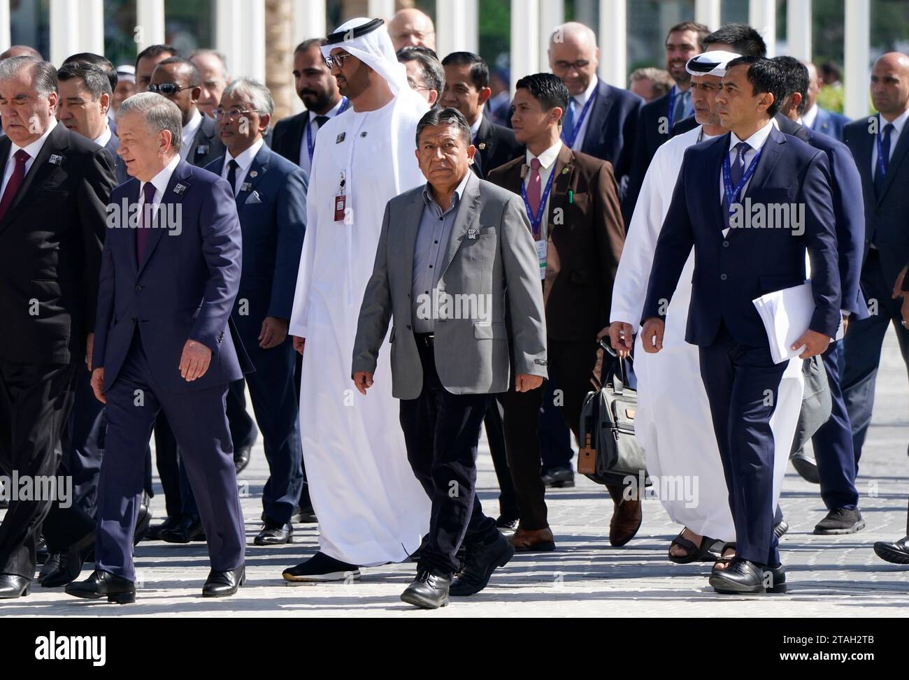 World leaders make their way on foot to the World Climate Action Summit ...