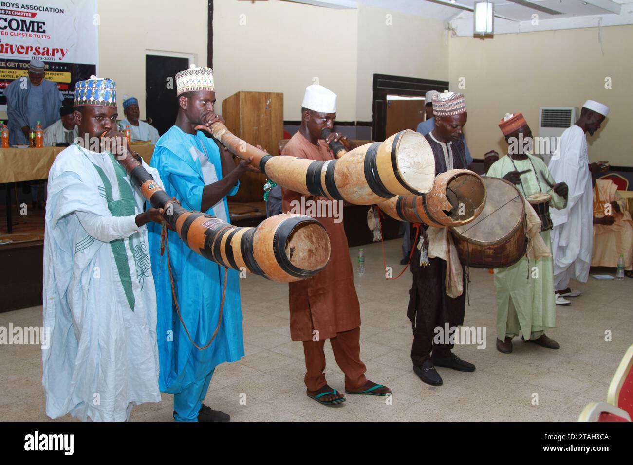 hausa tribe entertaining the audience Stock Photo