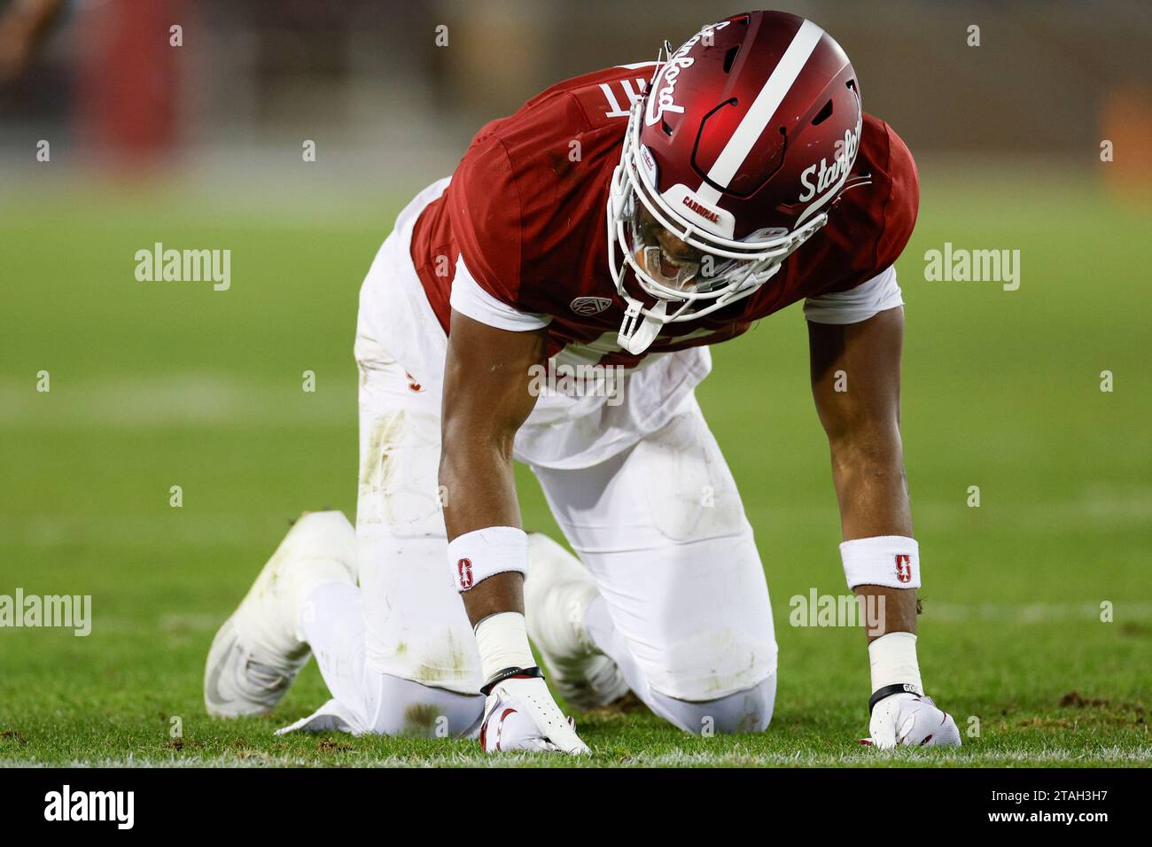 Stanford Cardinal wide receiver Collin Wright #6 reacts during a ...