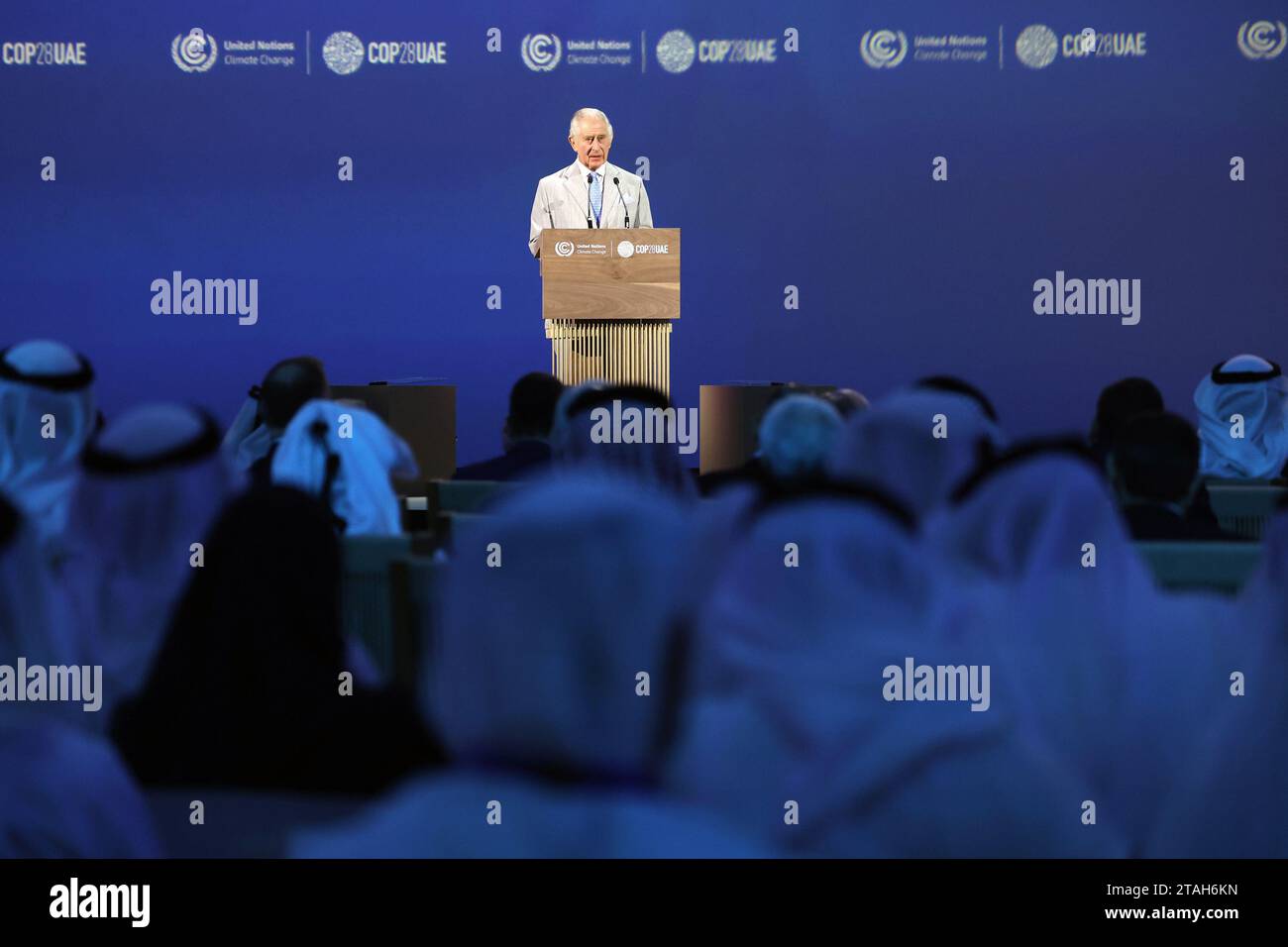 King Charles III makes his opening address at the World Climate Action Summit at Cop28 in Dubai