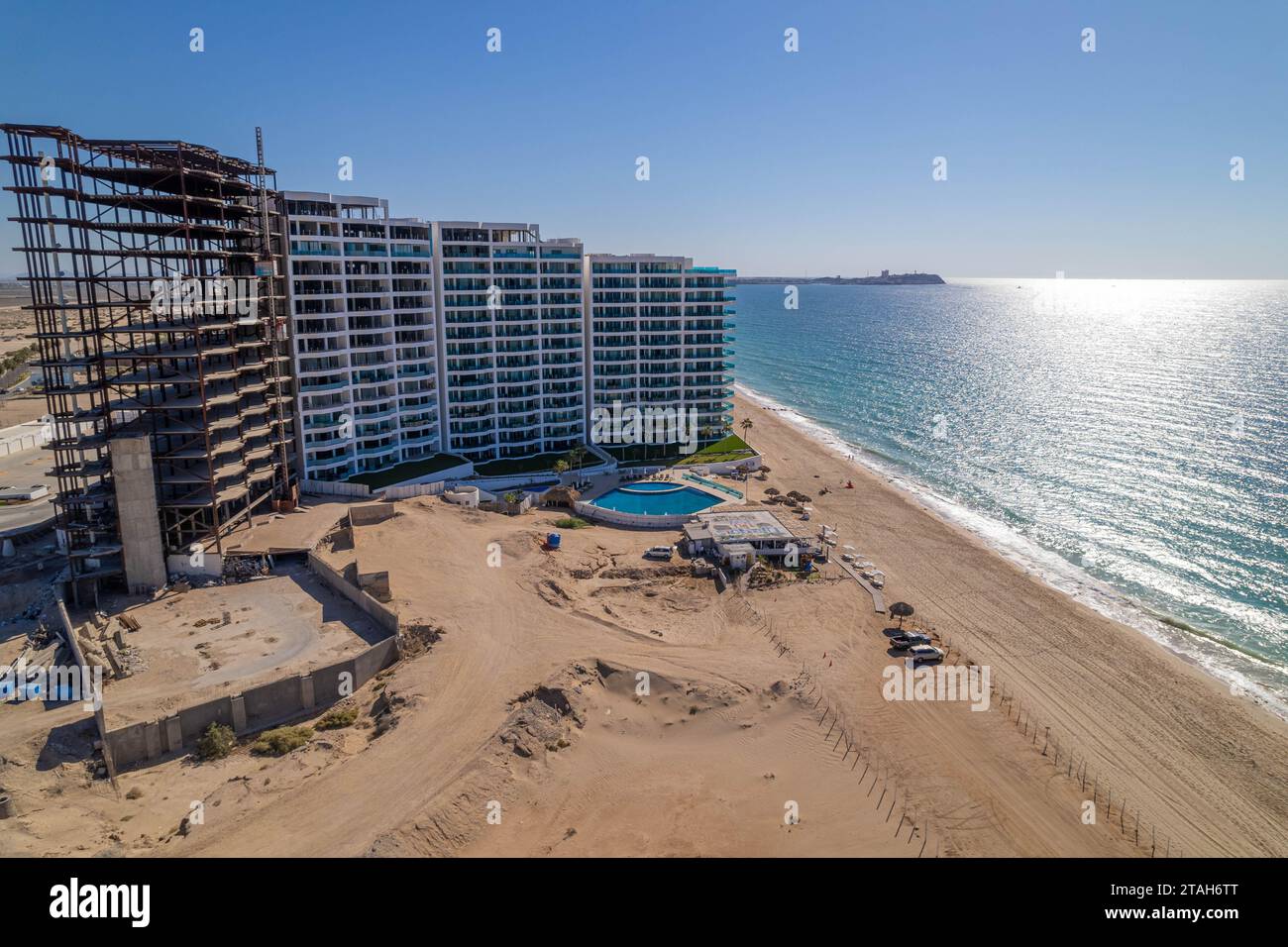 An aerial view of hotels under construction in Puerto Penasco, Sonora, Mexico Stock Photo