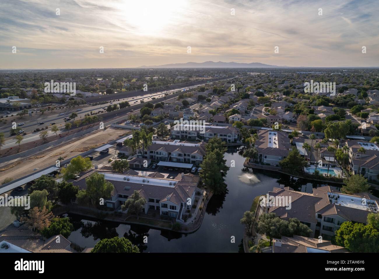 An aerial view of Arrowhead Ranch at dusk. Glendale, Arizona, United States Stock Photo Alamy