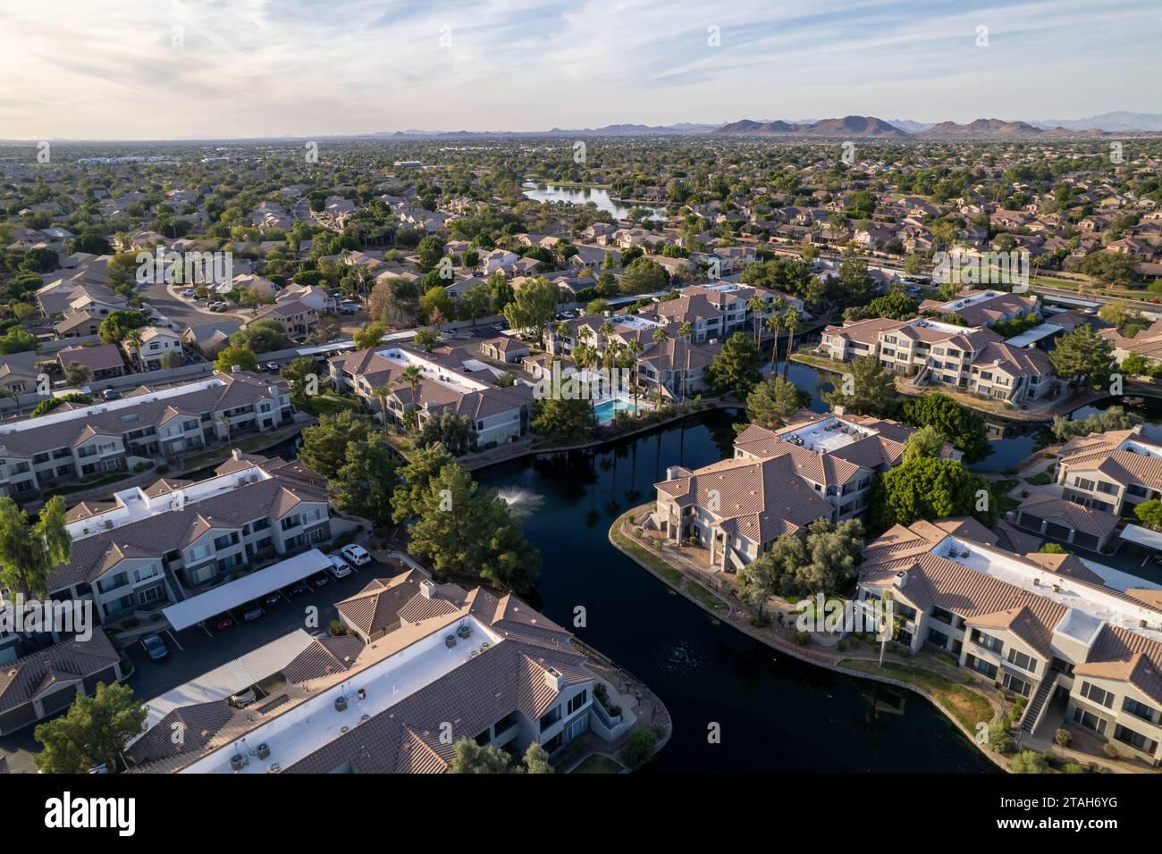 A scenic residential area with green trees. Arrowhead Ranch, Glendale