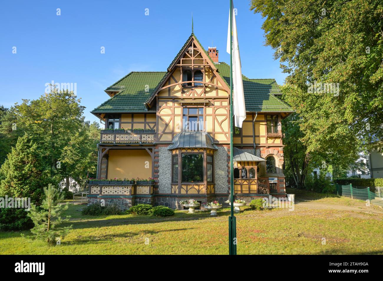 Jugendherberge, Villa, Puschkinstraße, Heringsdorf, Usedom, Mecklenburg-Vorpommern, Deutschland Stock Photo