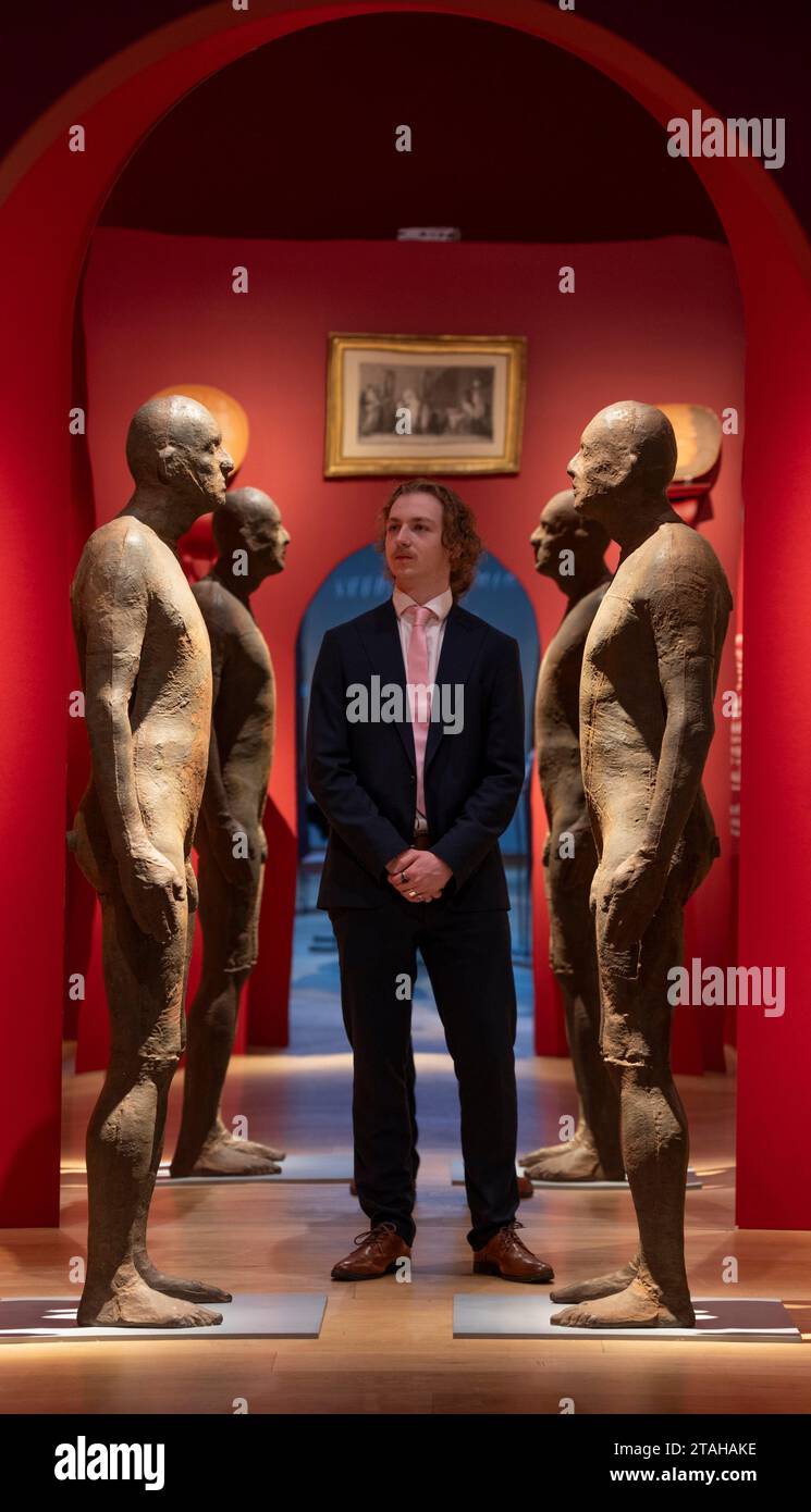 London, UK. 1st Dec, 2023. Christie’s Classic Week spans art from antiquity to the 21st century, with six live auctions and one online sale, the series will run from 1 - 15 December, with auction highlights on public view from 1 December. Highlights include: Sir Antony Gormley RA (b. 1950), Reflection II, Estimate £400,000 – £600,000. (Ancient to Modern Art from the Mougins Museum of Classical Art, Part I) Credit: Malcolm Park/Alamy Live News Stock Photo