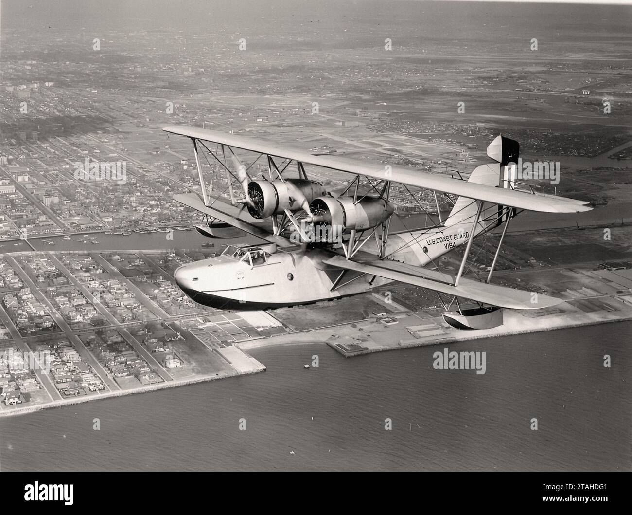 Airplane - Hall PH-2 (USCG) in flight 1937 Stock Photo