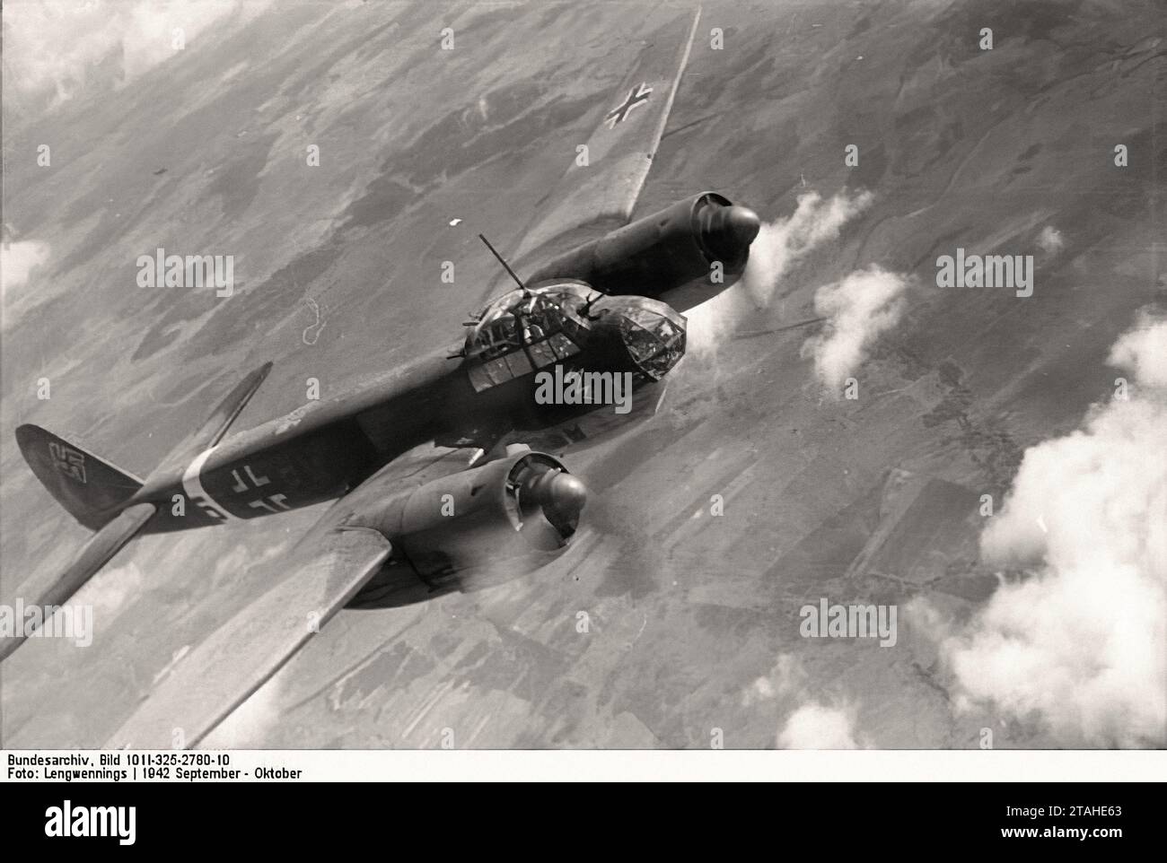 Airplane - Junkers Ju 88 1942 over Russia (Bundesarchiv) Stock Photo