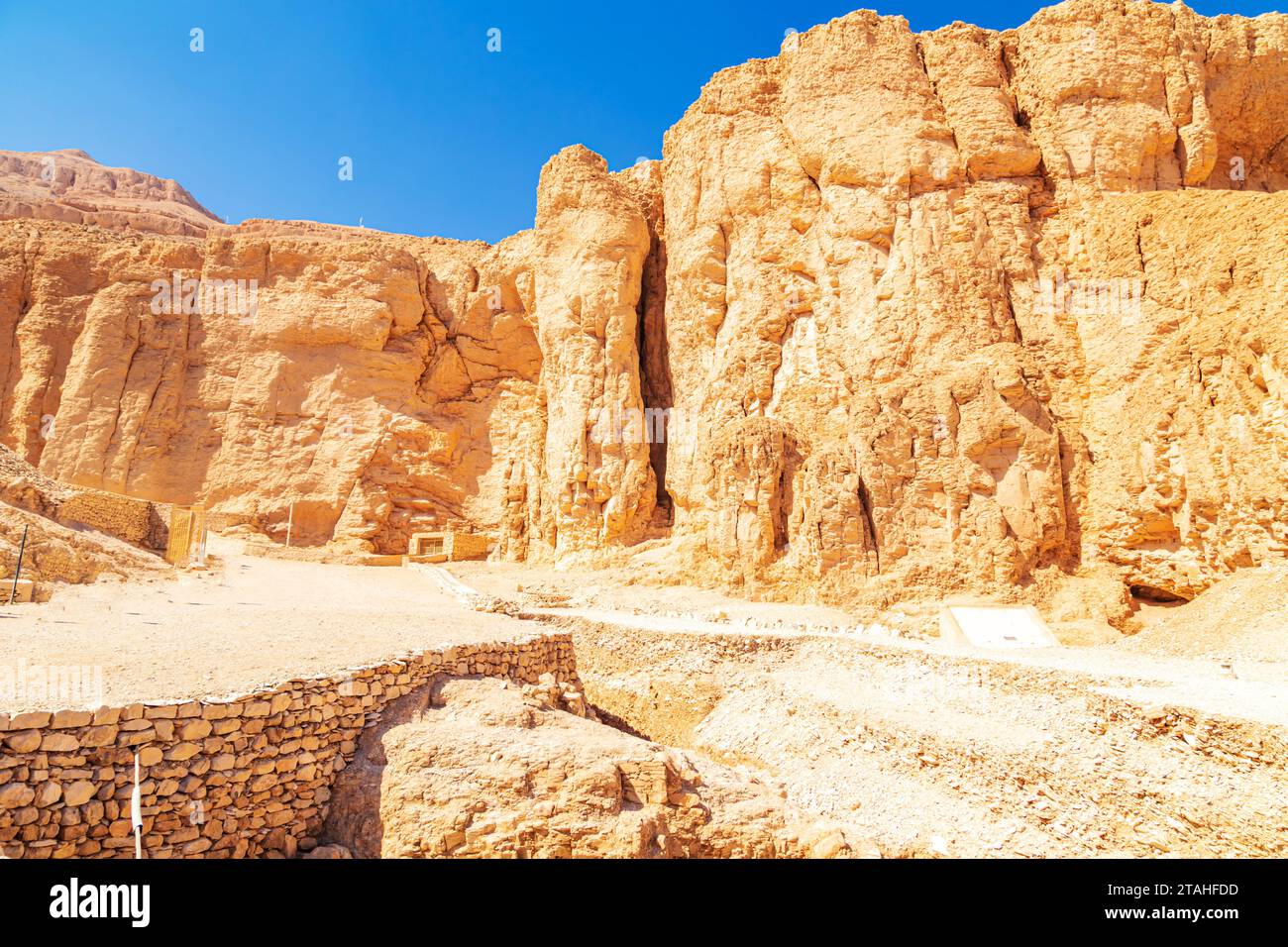 The famous Valley of the Kings is the location of the tombs of the pharaohs. Rocky gorge in the mountains. Luxor, Egypt – October 21, 2023 Stock Photo
